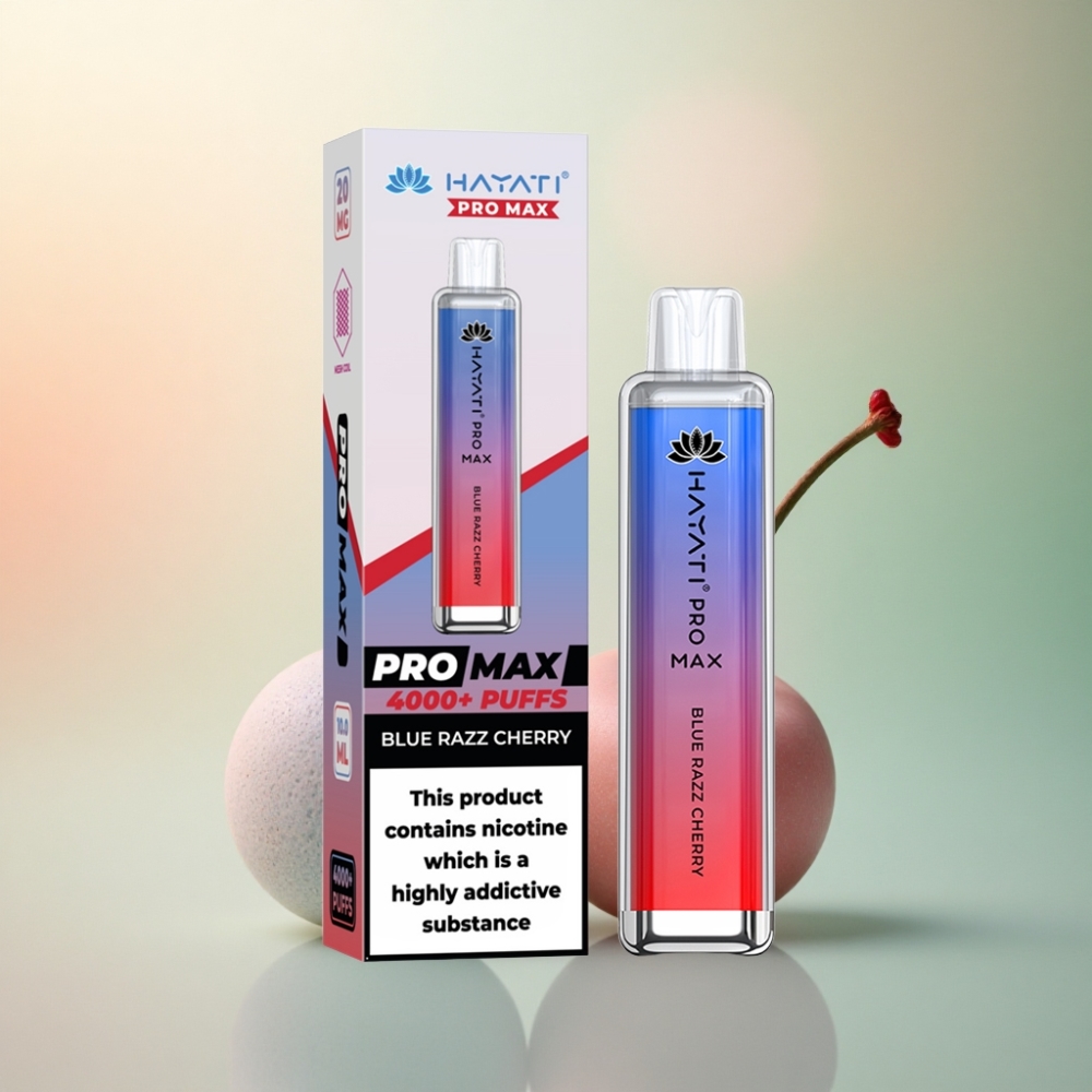 Hayati Pro Max 4000 Puffs Blå Hallon Körsbär 5% Nikotin 1400mAh