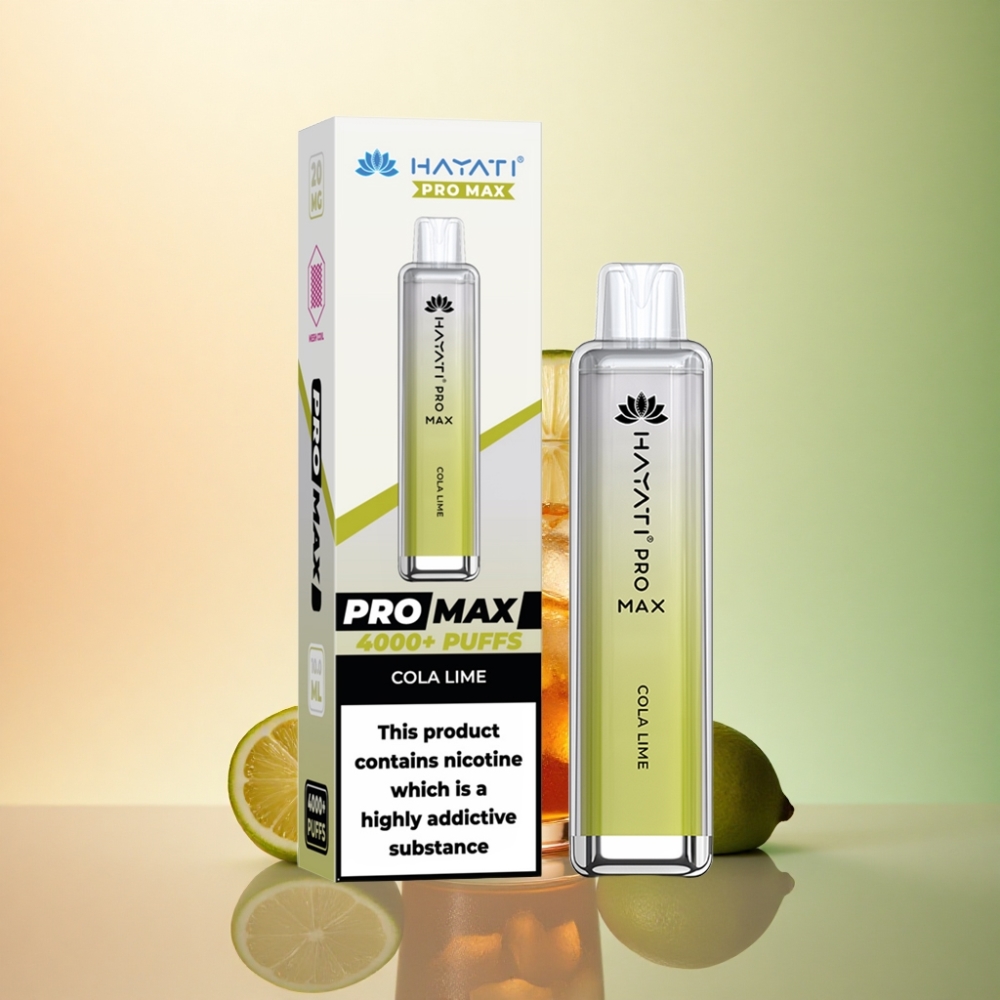 Hayati Pro Max 4000 Puffs Cola Lime Dual 1.1 Ohm Mesh Coil Rechargeable 1400mAh