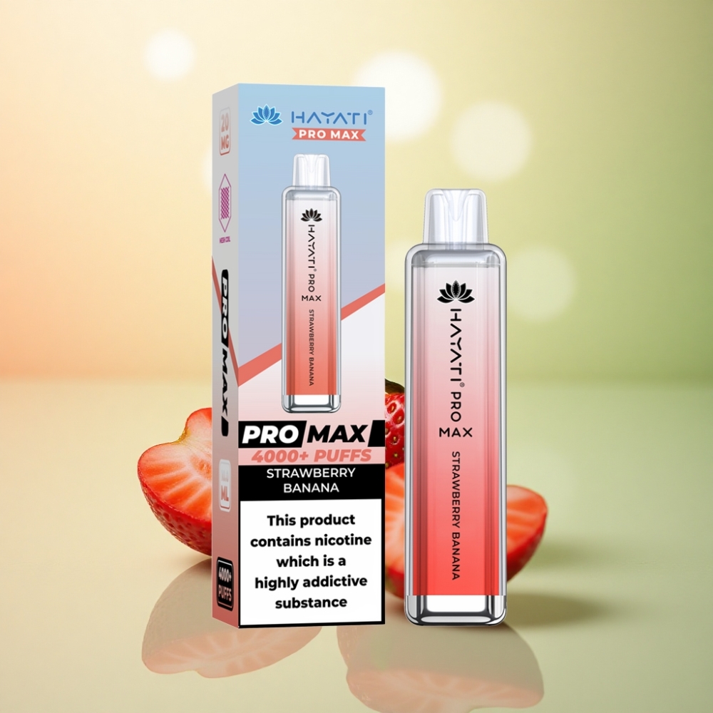Hayati Pro Max 4000 Puffs Jordgubb Banan 2% Nikotin 1400mAh