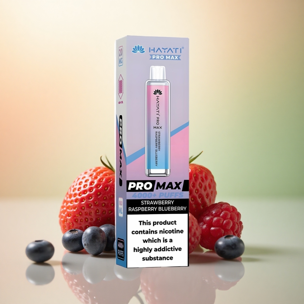 Hayati Pro Max 4000 Puffs Jordgubb Hallon Blåbär 5% Nikotin 1400mAh