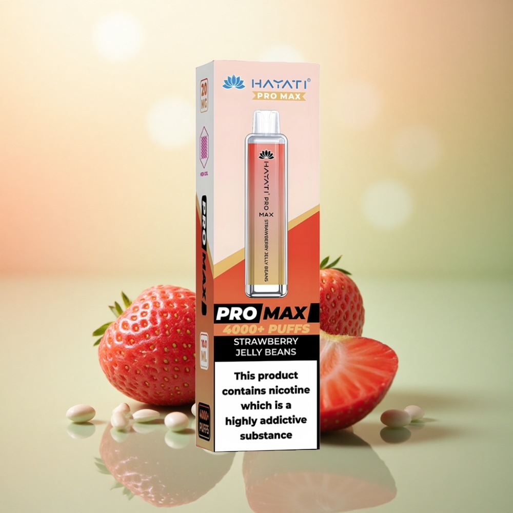 Hayati Pro Max 4000 Puffs Jordgubbs Gelébönor 5% Nikotin 1400mAh