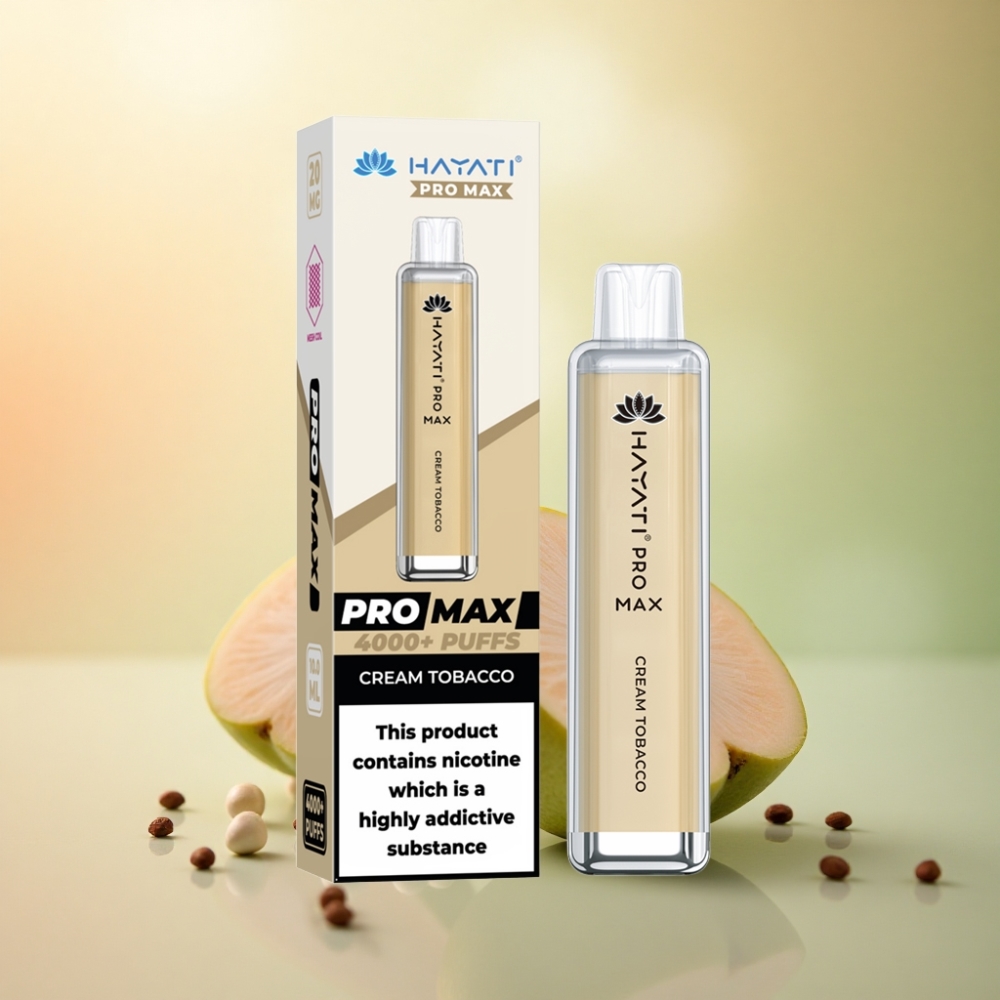 Hayati Pro Max 4000 Puffs Kräm Tobak 5% Nikotin 1400mAh Engångsvape