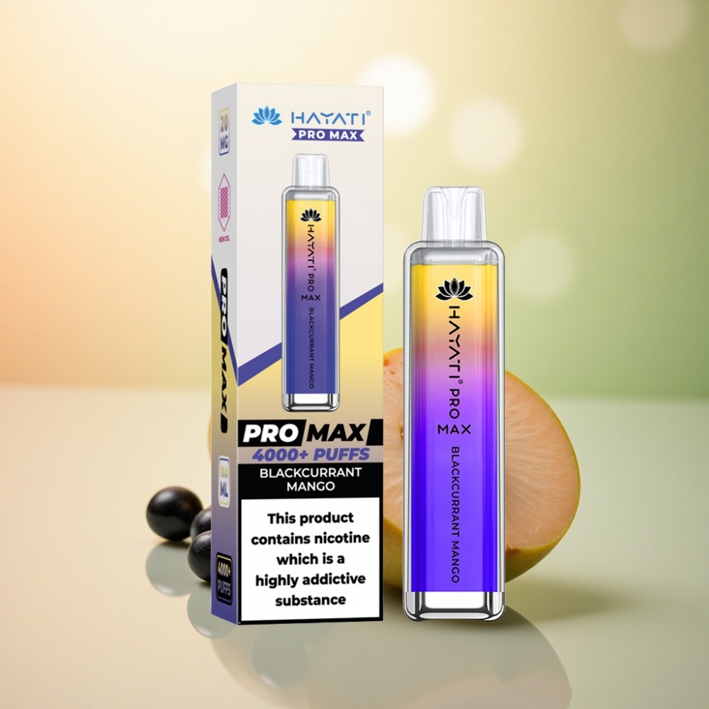 Hayati Pro Max 4000 Puffs Svartvinbär Mango Dual Coil 1400mAh