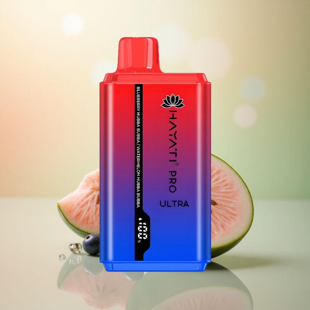 Hayati Pro Ultra 15000 Puffs Blåbärs-Watermelon Hubba Bubba med 2% nikotin och 850mAh