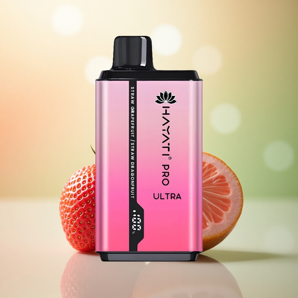 Hayati Pro Ultra 15000 Puffs Jordgubb Grapefrukt Jordgubb Dragonfrukt 850mAh 2% Nikotin