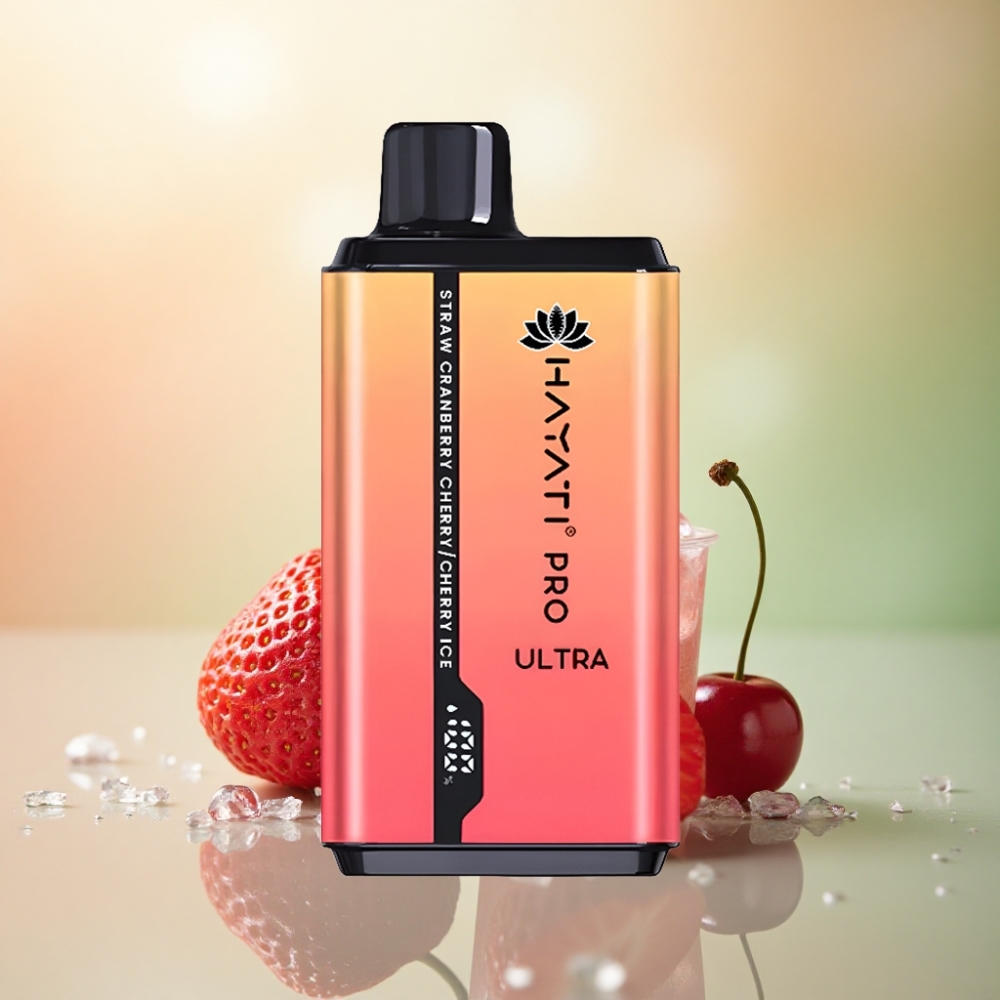 Hayati Pro Ultra 15000 Puffs Jordgubb Tranbär Körsbär Körsbär Is med 850mAh och 2% Nikotin