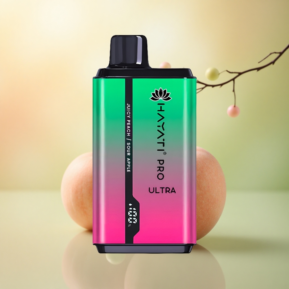 Hayati Pro Ultra 15000 Puffs Sur Äpple Saftig Persika 850mAh 2% Nikotin