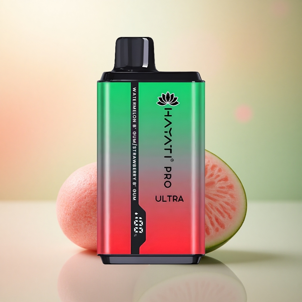 Hayati Pro Ultra 15000 Puffs Vattenmelonsmak Tuggummi Jordgubbstuggummi 850mAh 2% Nikotin