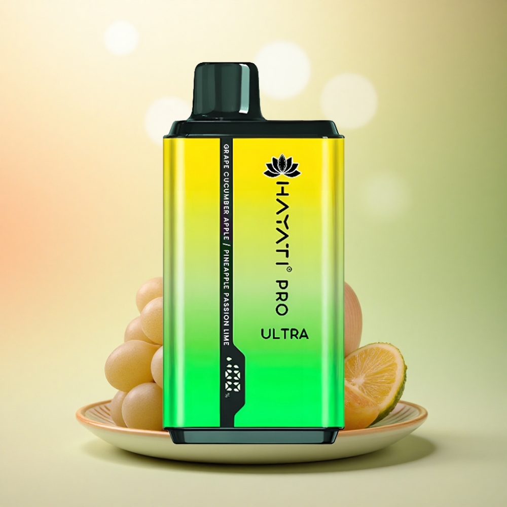 Hayati Pro Ultra 15000 Puffs Vindruka Gurka Äpple Ananas Passion Lim 850mAh 2% Nikotin