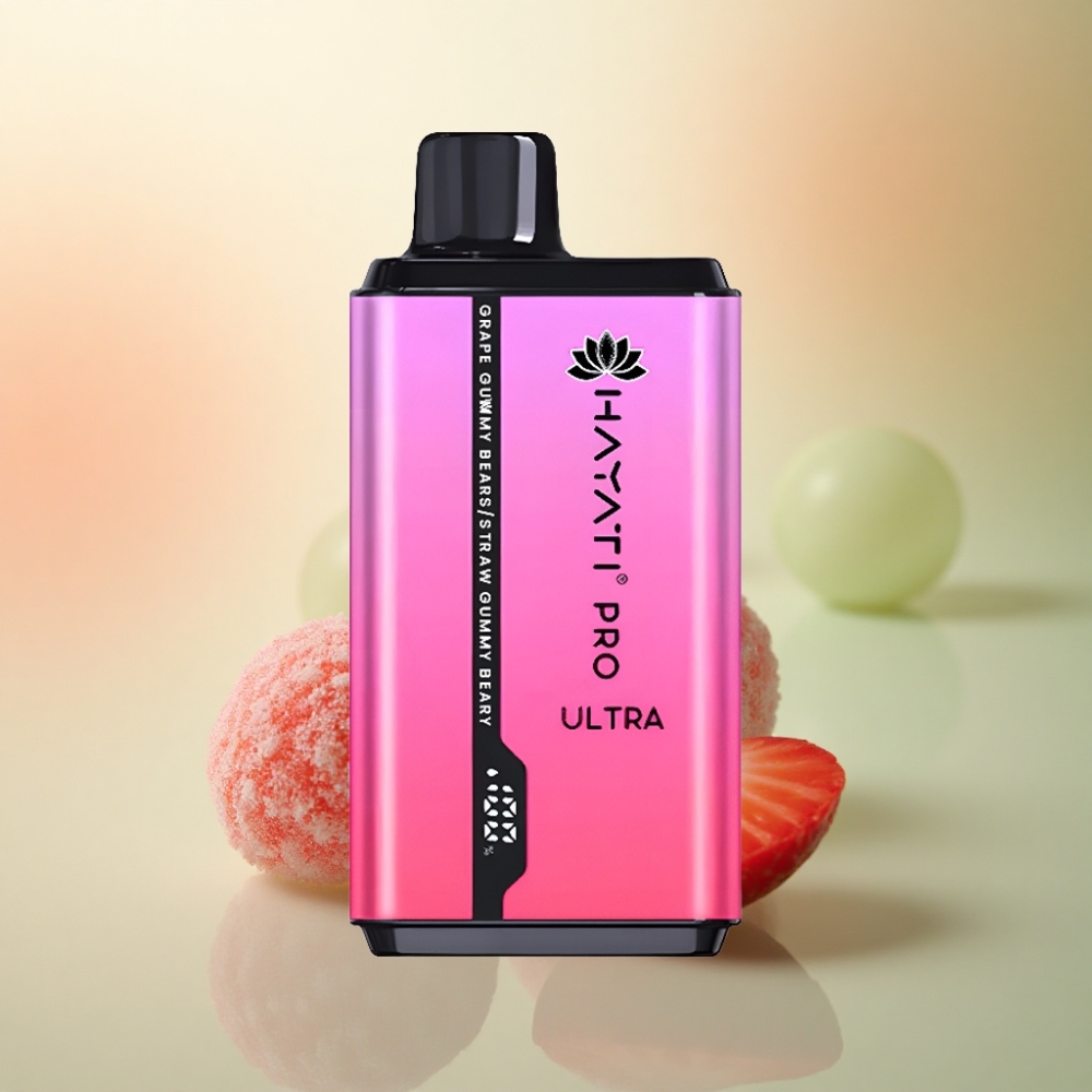 Hayati Pro Ultra 15000 Puffs Vindruvsgummibjörn Jordgubbsgummibjörn 2% nikotin 850mAh