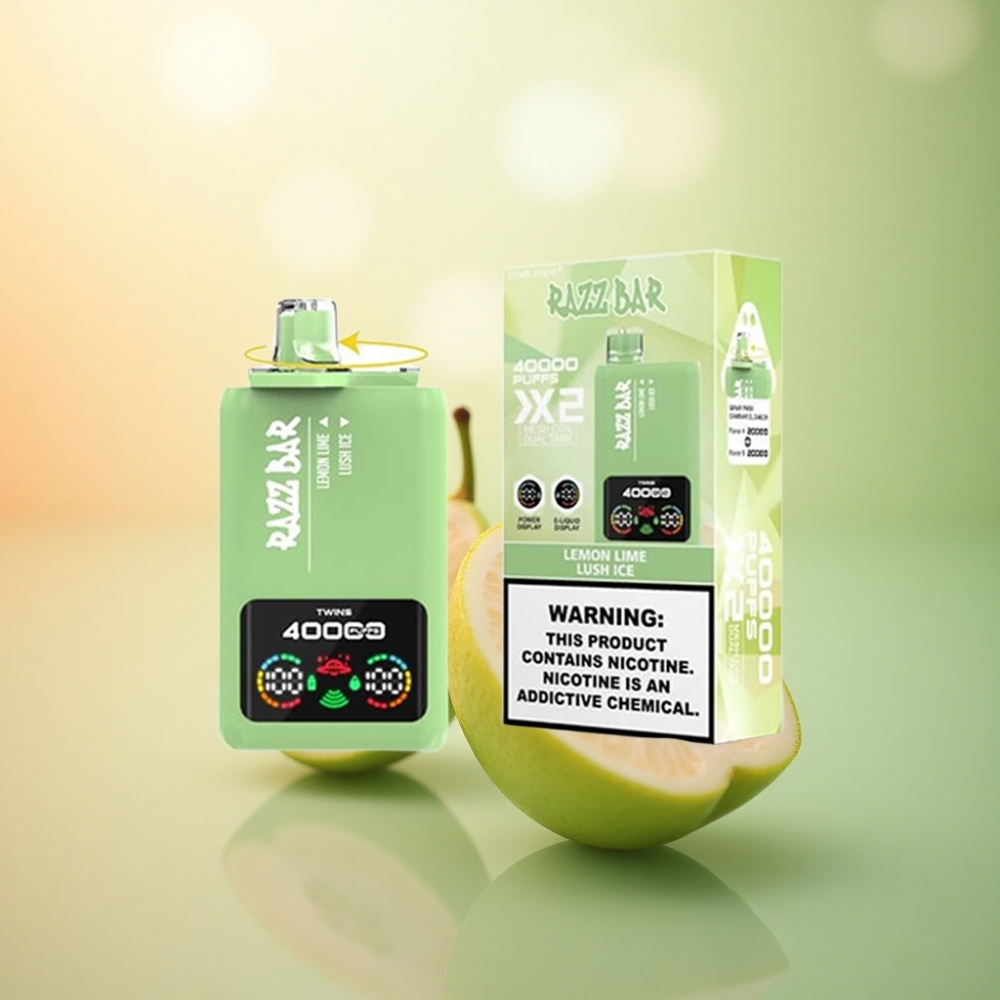 Razz Bar 40000 Puffs Citron Lime - Saftig Is med 650 mAh och 2% nikotin
