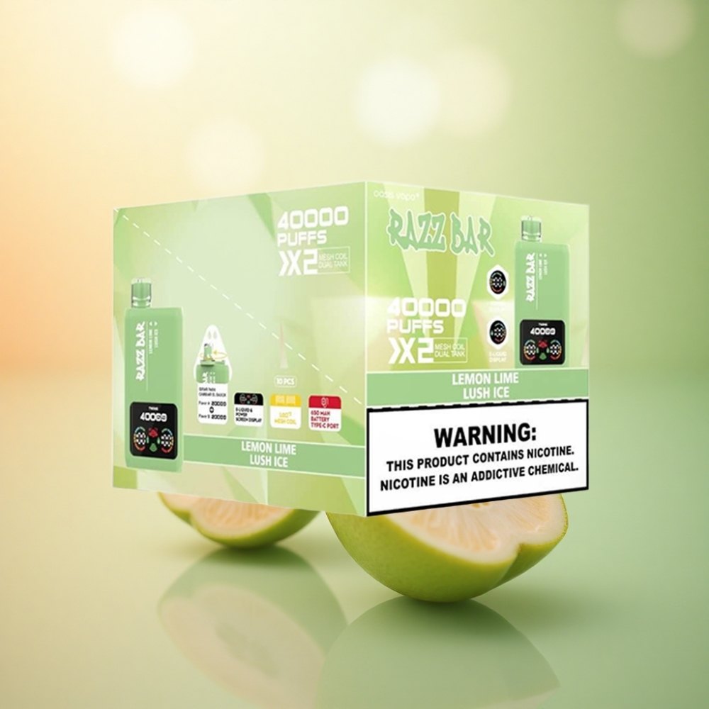 Razz Bar 40000 Puffs Citron Lime - Saftig Is med 650 mAh och 2% nikotin