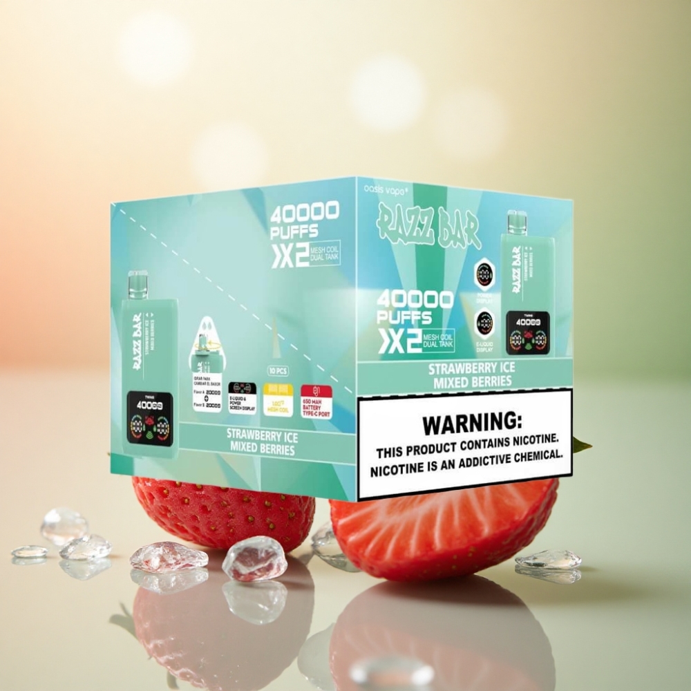 Razz Bar 40000 Puffs Jordgubb Glass - Blandade Bär 2% Nikotin 650 mAh