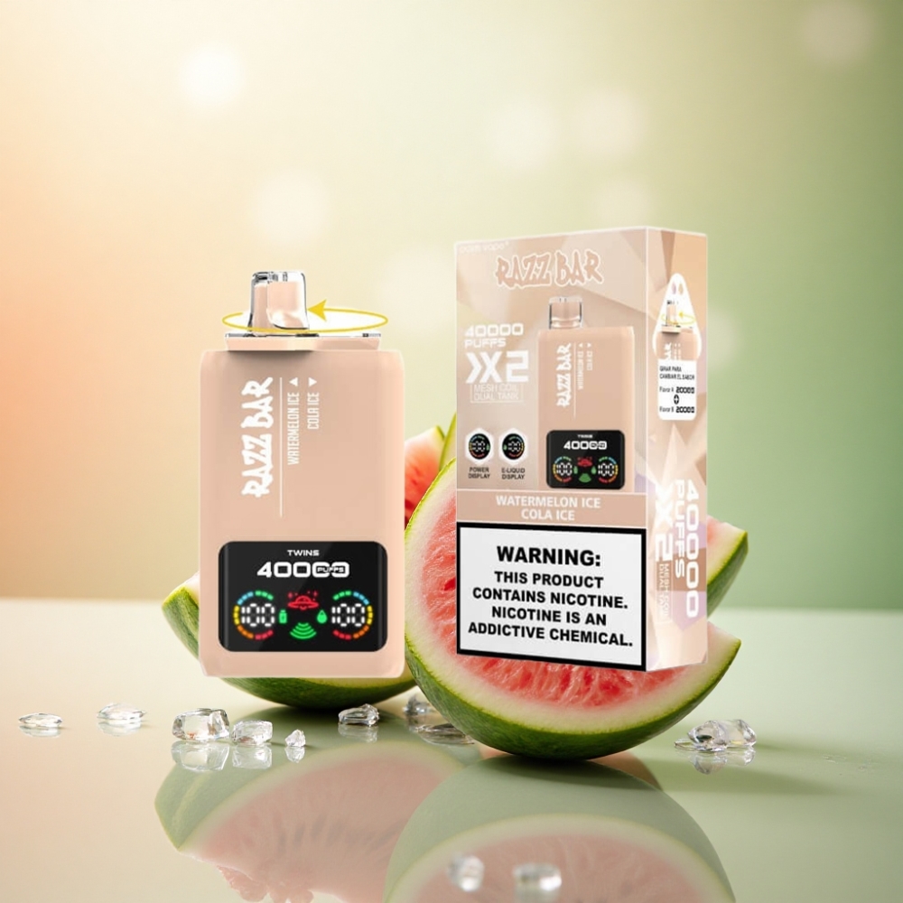 Razz Bar 40000 Puffs Vattenmelonskola Is med 650 mAh och 5% nikotin
