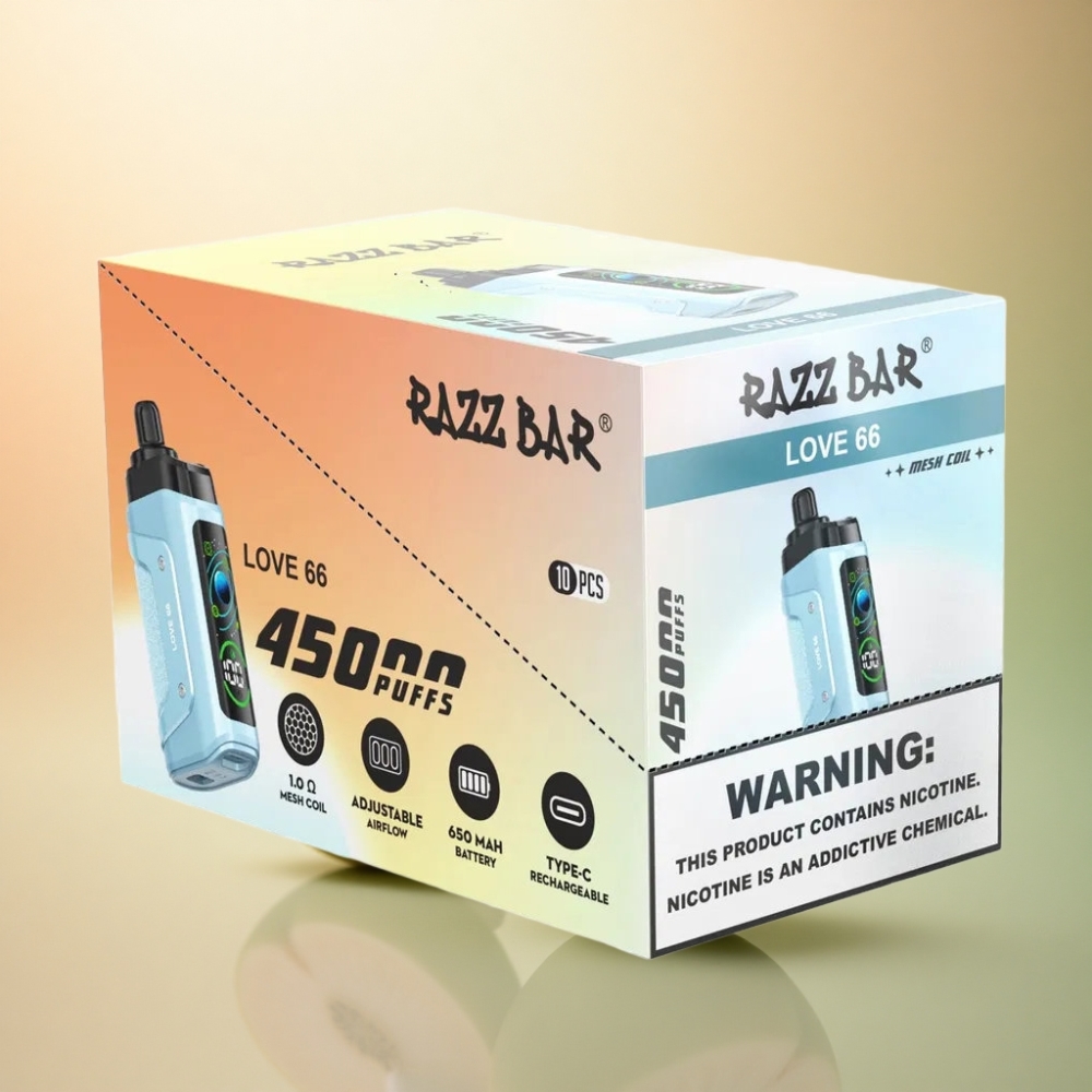 Razz Bar 45000 Puffs Kärlek 66 1.0 Ohm 650 mAh