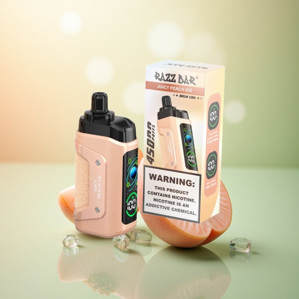 Razz Bar 45000 Puffs Saftig Persika Is med 20 mg/ml Nikotin och 650 mAh
