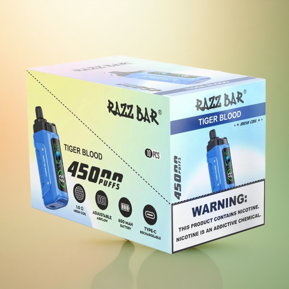 Razz Bar 45000 Puffs Tigerblod 1.0 Ohm 650 mAh Engångsvape