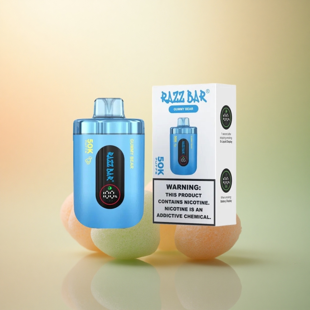 Razz Bar 50K Puffs Godisbjörn Engångsvape 1.0 Ohm Mesh Coil 650 mAh