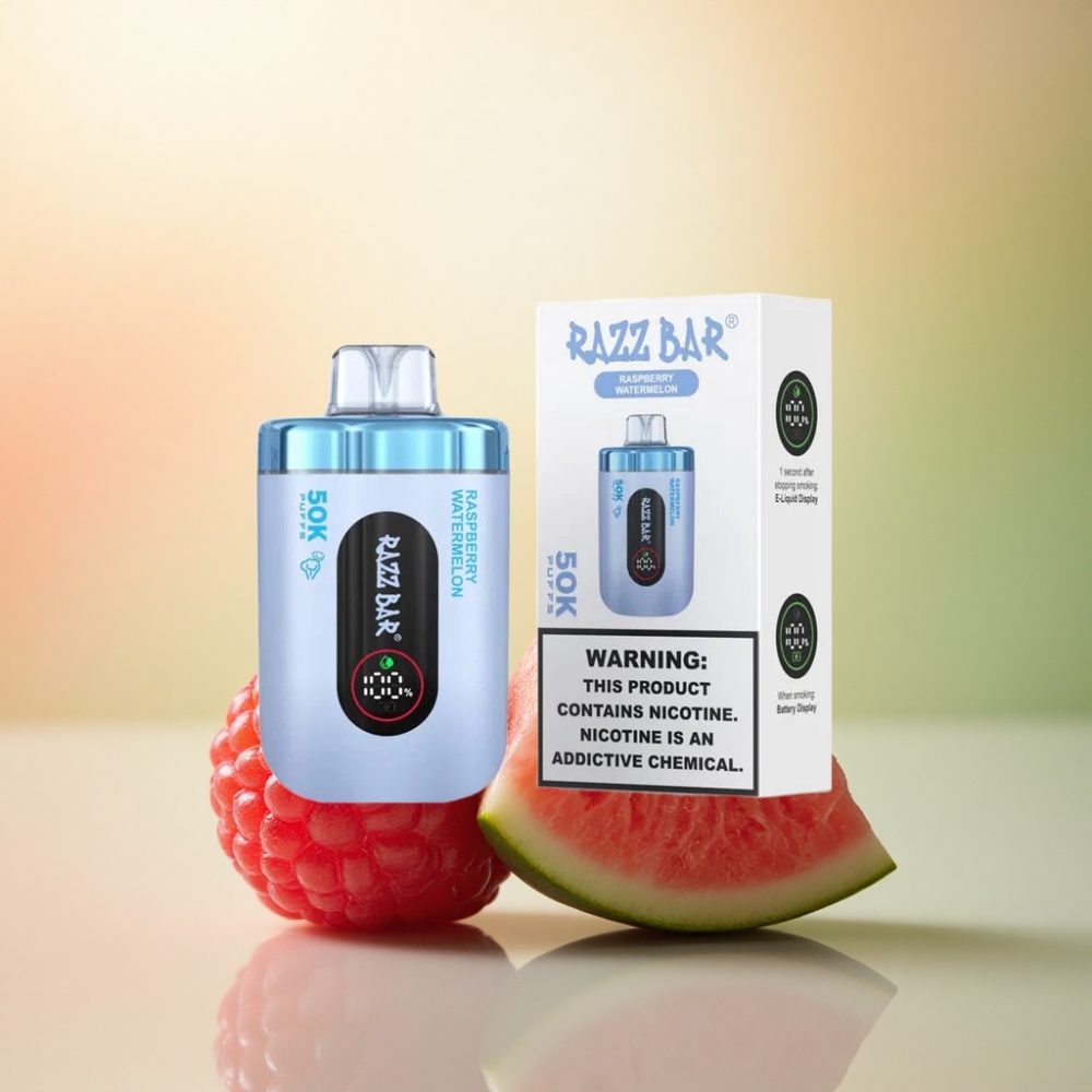Razz Bar 50K Puffs Hallonskär Watermelon 2% Nikotin 650 mAh