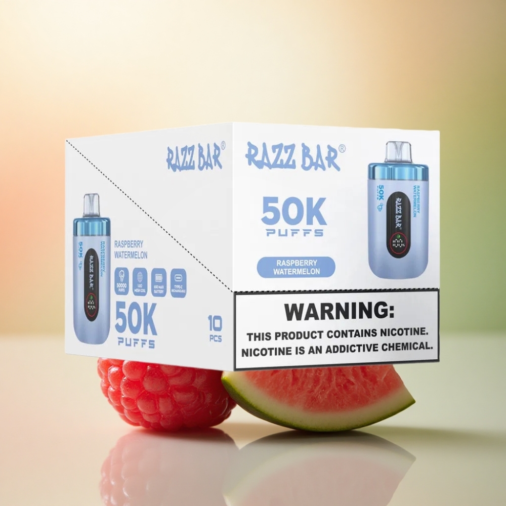 Razz Bar 50K Puffs Hallonskär Watermelon 2% Nikotin 650 mAh