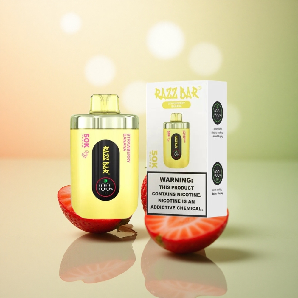 Razz Bar 50K Puffs Jordgubb Banan Typ-C 650mAh 2% Nikotin