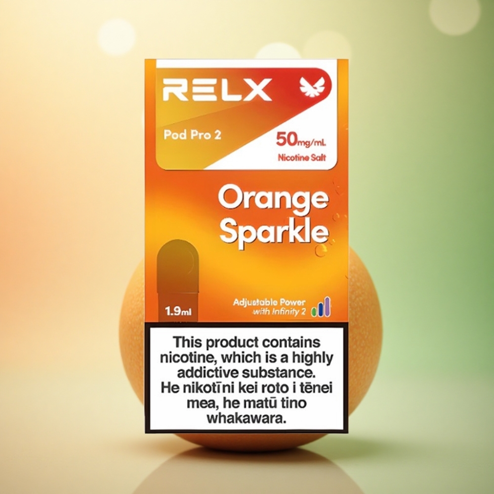 Relx Pod Pro 2 Vape Device Apelsin Glitter 50mg/ml nikotin, 1.9ml, 5.5W/6.5W/8W