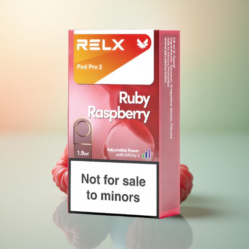 Relx Pod Pro 2 Vape Device Blå Hallon 0mg/ml 1.9ml 5.5W/6.5W/8W 2 eller 3 förpackningar