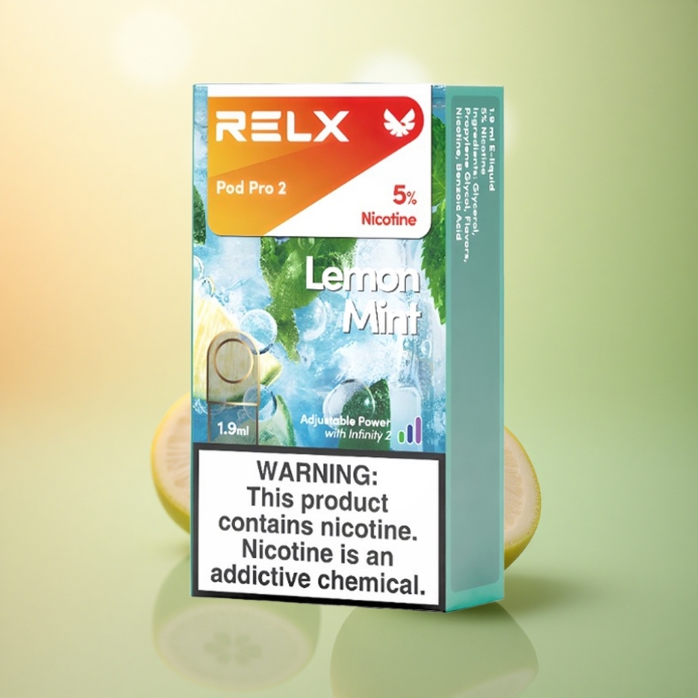 Relx Pod Pro 2 Vape Device Citronmynta 50mg/ml nikotin 1.9ml 6.5W 2-paket