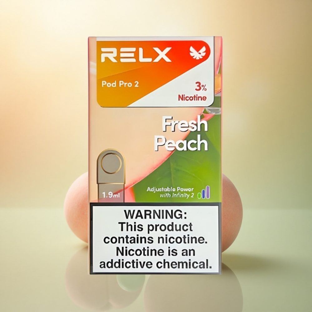 Relx Pod Pro 2 Vape Device Färsk Persika 30mg/ml Nikotin, 600 puffar, 1.9ml, 5.5W/6.5W/8W