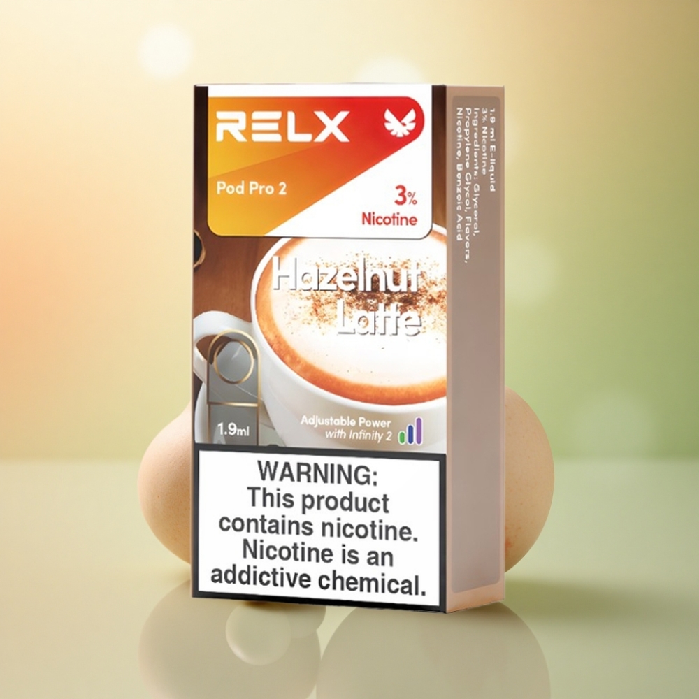 Relx Pod Pro 2 Vape Device Hasselnötslatte 30mg/ml nikotin, 1.9ml, 3 spänningslägen (5.5W, 6.5W, 8W)