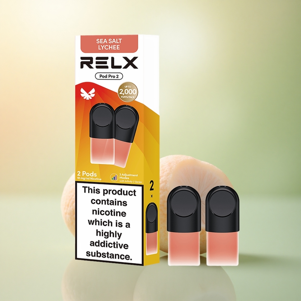 Relx Pod Pro 2 Vape Device Havssalt Litchi 18mg/ml Nikotin 1.9ml 3 Spänningslägen