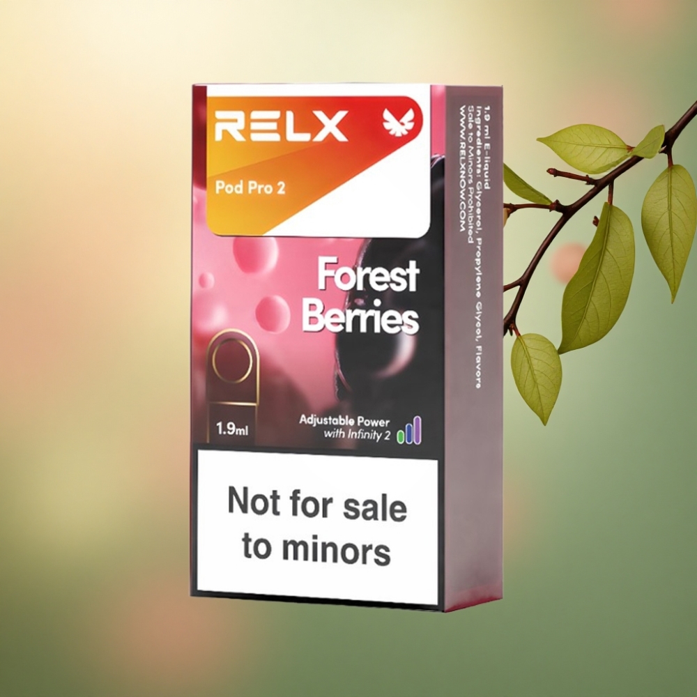 Relx Pod Pro 2 Vape Device Skogsbär 1.9ml 5.5W/6.5W/8W 0mg/ml nikotin