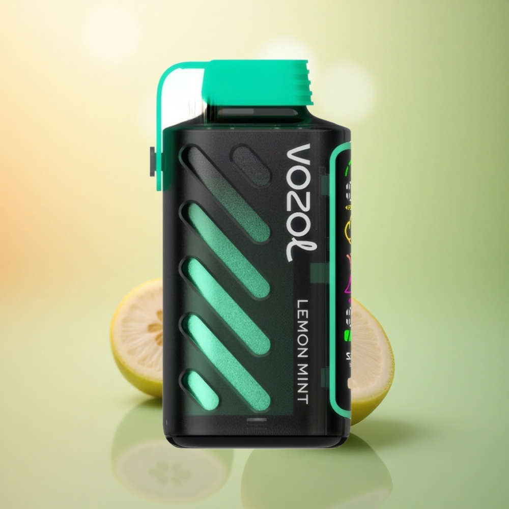 VOZOL Gear Power 20000 Puffs Citronmynta Fullskärmsdisplay 20mL Nikotin 5% Dual Mesh Coil