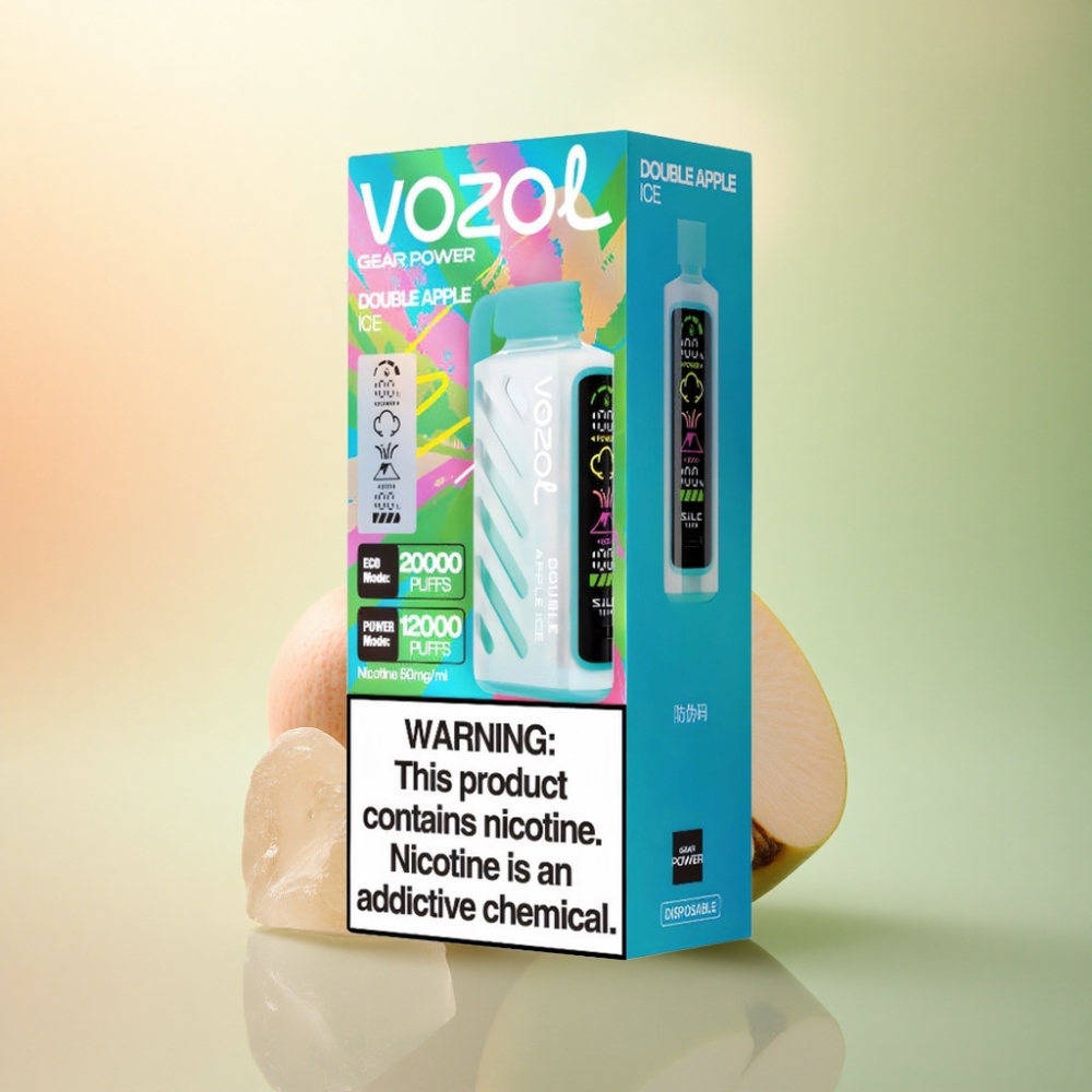 VOZOL Gear Power 20000 Puffs Dubbel Äpple Is med 20mL Förfylld E-vätska och 5% Nikotin