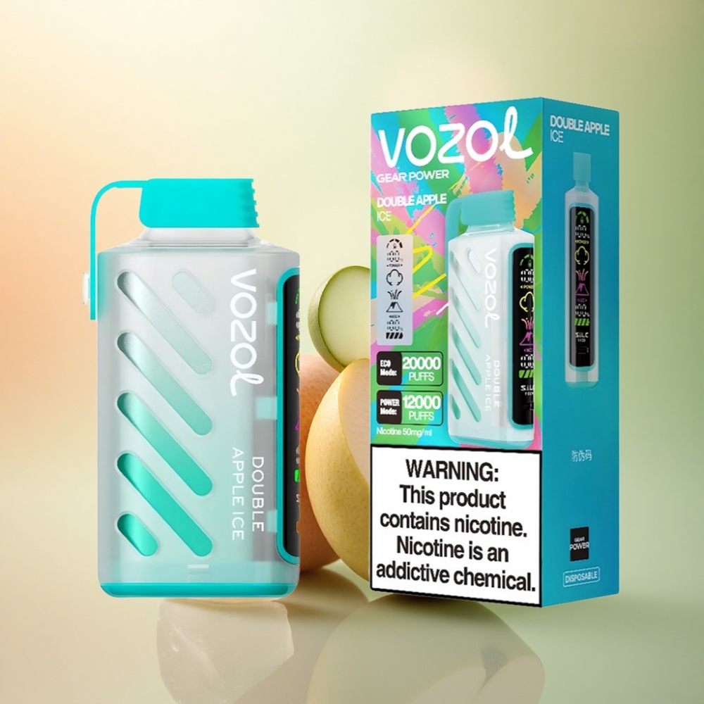 VOZOL Gear Power 20000 Puffs Dubbel Äpple Is med 20mL Förfylld E-vätska och 5% Nikotin