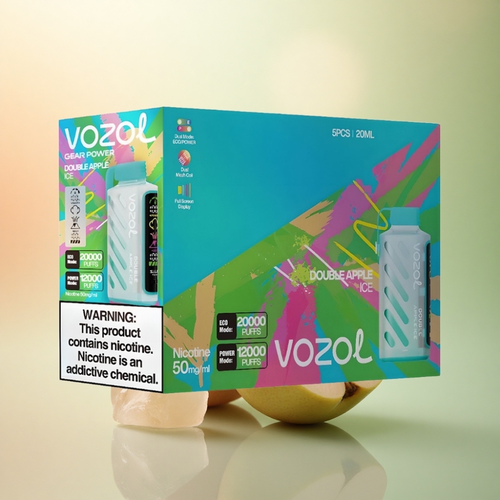 VOZOL Gear Power 20000 Puffs Dubbel Äpple Is med 20mL Förfylld E-vätska och 5% Nikotin