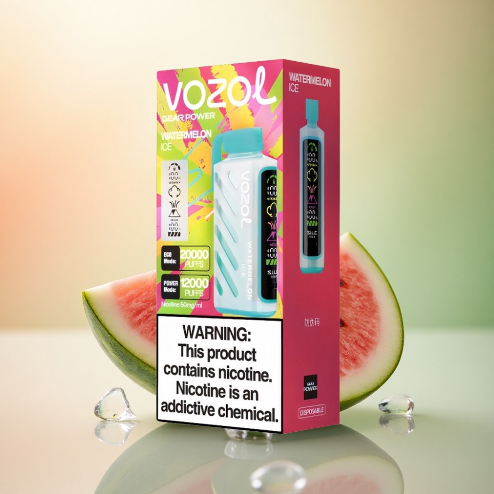 VOZOL Gear Power 20000 Puffs Vattenmelon Is Dual Mesh Coil 20mL Nikotin