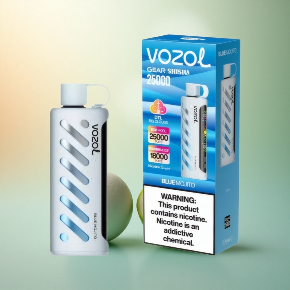 VOZOL Gear Shisha 25000 Puffs Blå Mojito med Dual Mesh och 5mg/ml Nikotin