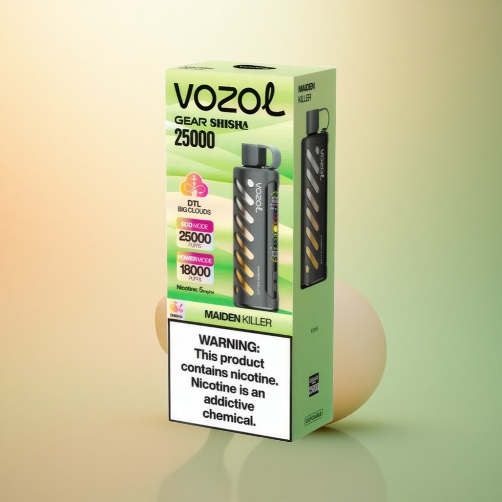 VOZOL Gear Shisha 25000 Puffs Jungfrudödare Dual Mesh 1000mAh 5mg nikotin