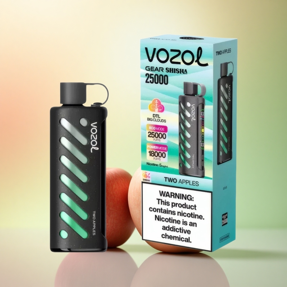 VOZOL Gear Shisha 25000 Puffs Två Äpplen 1000mAh Dual Mesh