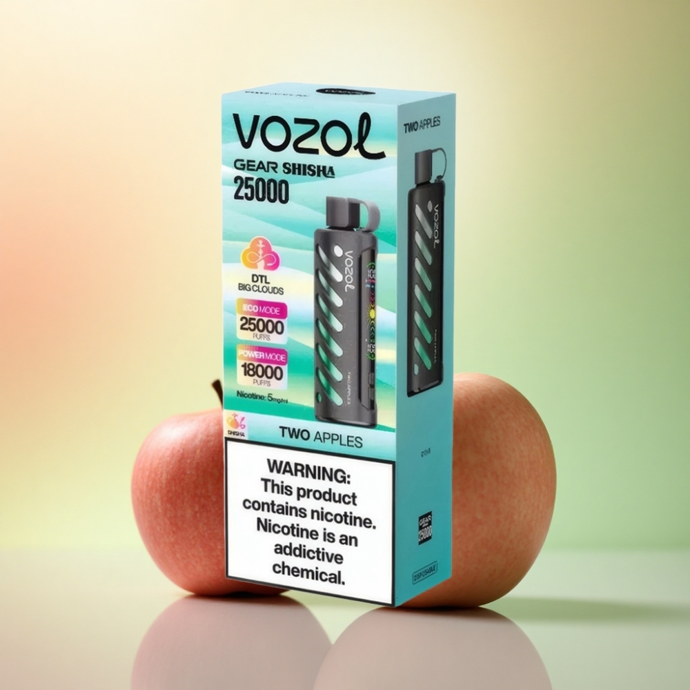 VOZOL Gear Shisha 25000 Puffs Två Äpplen 1000mAh Dual Mesh
