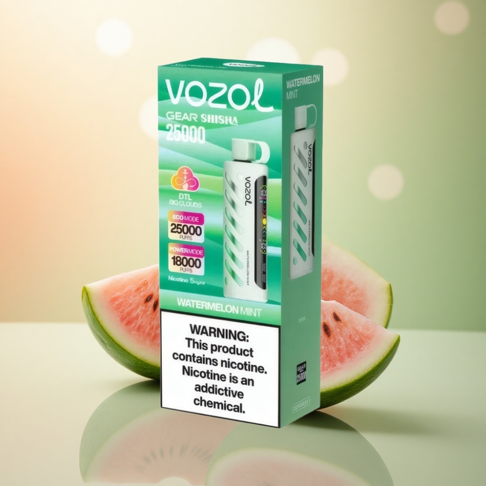 VOZOL Gear Shisha 25000 Puffs Vattenmelon Mynta 1000mAh S.i.L.C Tech