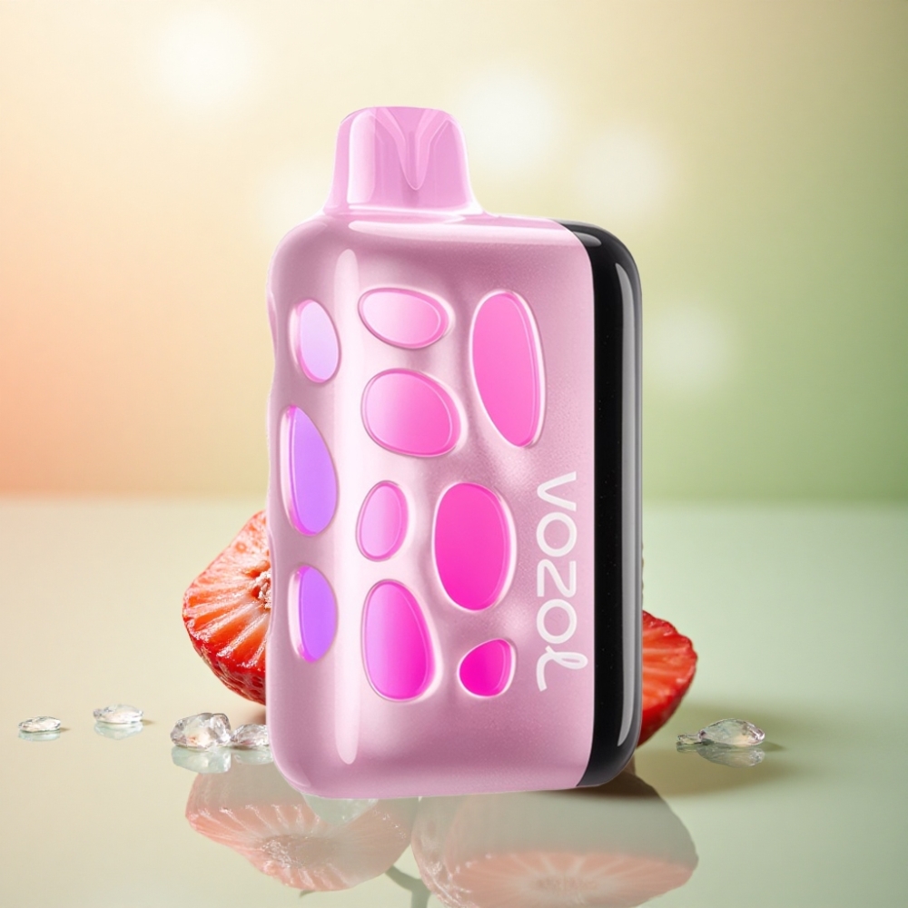 VOZOL RAVE 40000 Puffs Jordgubb Glass med Vibrerande Glöd och Beat-Synkad Läge