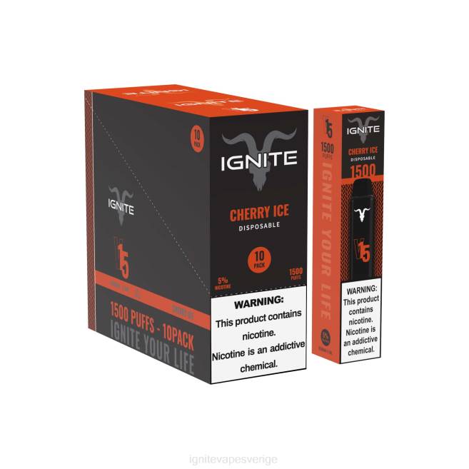 IGNITE V15 vape penna 10-pack körsbärs is 080F98 | Ignite Flavours