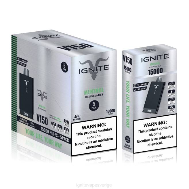 IGNITE V150 vape penna 5-pack mentol 080F87 | Ignite E Cigarettes