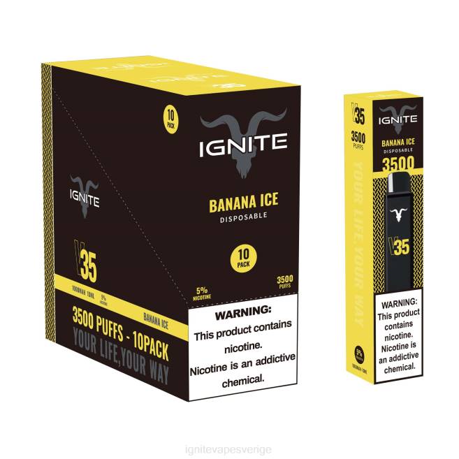 IGNITE V35 vape penna 10-pack bananis 080F16 | Ignite Tobacco Outlet
