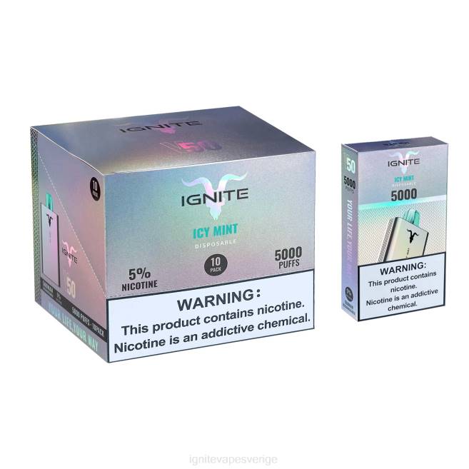 IGNITE V50 vape penna 10-pack blåbärsis 080F142 | Ignite Vape Sweden