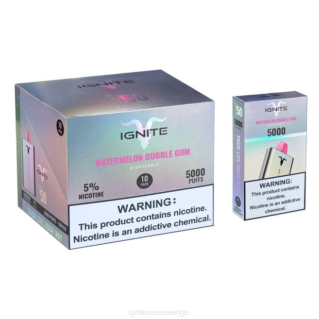 IGNITE V50 vape penna 10-pack blå sockervadd 080F143 | Ignite Vape Stockholm