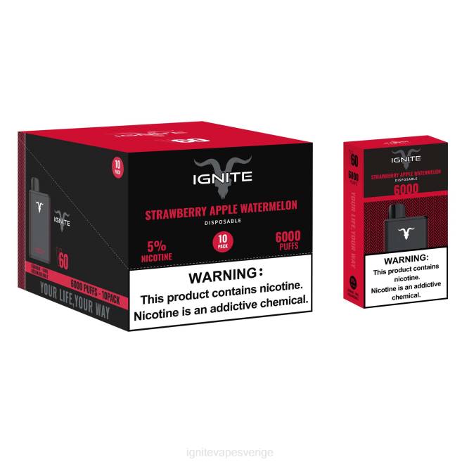 IGNITE V60 vape penna 10-pack jordgubbsbanan 080F27 | Ignite E Cigarettes