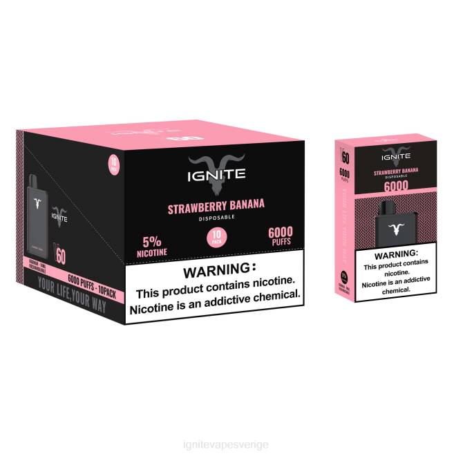 IGNITE V60 vape penna 10-pack jordgubbsbanan 080F27 | Ignite E Cigarettes
